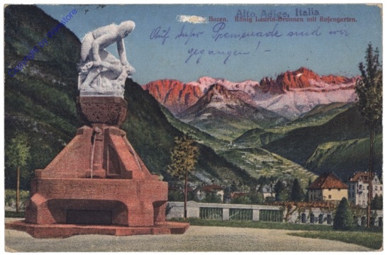 ak153371 Bolzano (Bozen), König Laurin-Brunnen mit Rosengarten