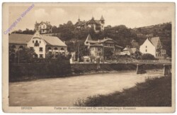 Bressanone (Brixen), Partie am Kurmittelhaus und Dr. von Guggenberg's Kuranstalt