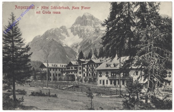 Cortina d'Ampezzo (Haydn), Hotel Schluderbach, Hans Ploner mit Croda rossa