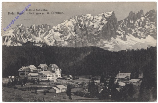 Dolomiti (Dolomiten), Hotel Karer-See u. Latemar
