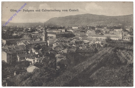 Gorizia (Görz), Podgora und Calvarienberg vom Castell