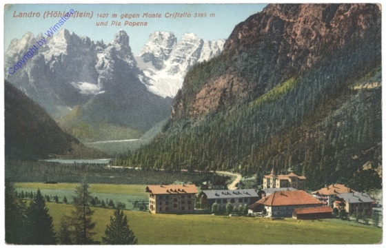 Landro (Höhlenstein), gegen Monte Cristallo und Piz Popena