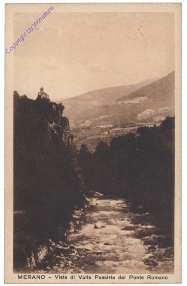 Merano (Meran), Vista di Valle Passiria dal Ponte Romano