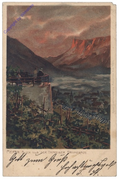 Merano (Meran), Blick von der Tappeiner Promenade