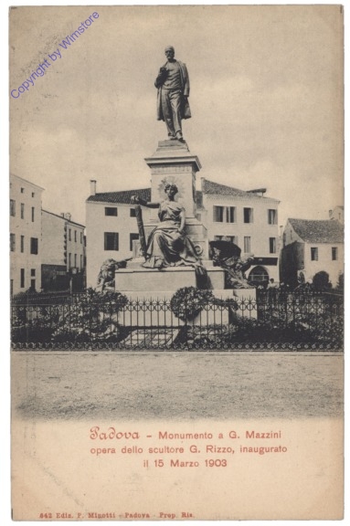 Padova (Padua), Monumento a G. Mazzini opera dello scultore G. Rizzo