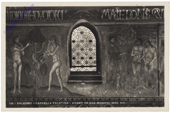 ak154181 Palermo, Cappella Palatina, Adamo ed Eva-Mosaici