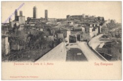 San Gimignano, Panorama con la Porta di S. Matteo