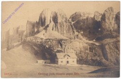 Selva di Val Gardena (Wolkenstein in Gröden), Grödner Joch, Hospitz gegen Sella