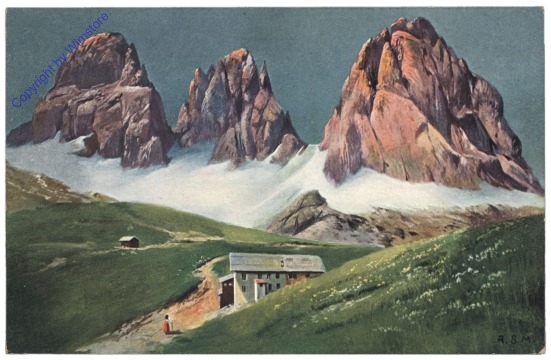 Selva di Val Gardena (Wolkenstein in Gröden), Sellajoch mit Langkoflgruppe