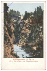 Tarvis, Schlitza-Schlucht, Graf Carl-Steg und Eisenbahnbrücke