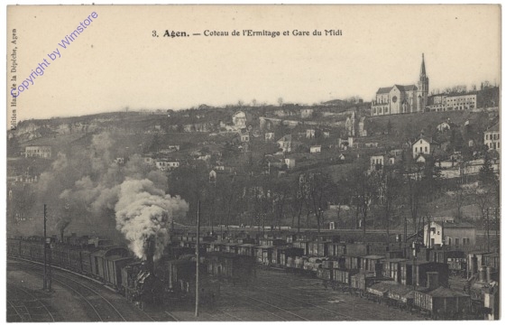 Agen, Coteau de l'Ermitage et Gare du Midi