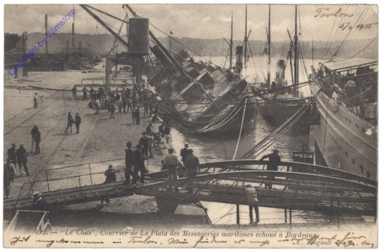 ak155153 Bordeaux, "Le Chili", Courrier de La Plata des Messageries maritimes echoue