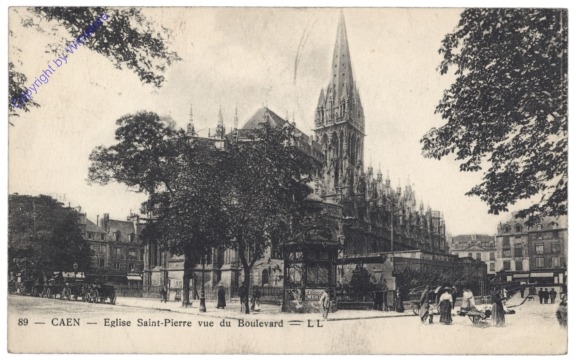 Caen, Eglise Saint-Pierre vue du Boulevard