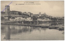 Cahors, vu du l'Est et le Pont de bateaux