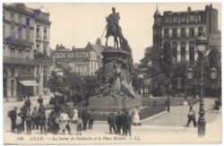 Lille, La Staute de Faidherbe et la Place Richebe