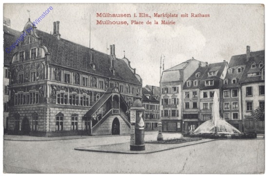 Mülhausen, Marktplatz mit Rathaus