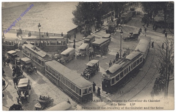 Paris, Panorama du Carrefour du Chatelet et la Seine