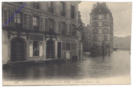 ak156436 Paris, Inondations de Paris (Janvier 1910), Quai aux Fleurs