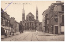 Reims, Rue Flechambault et Eglise Saint-Remy