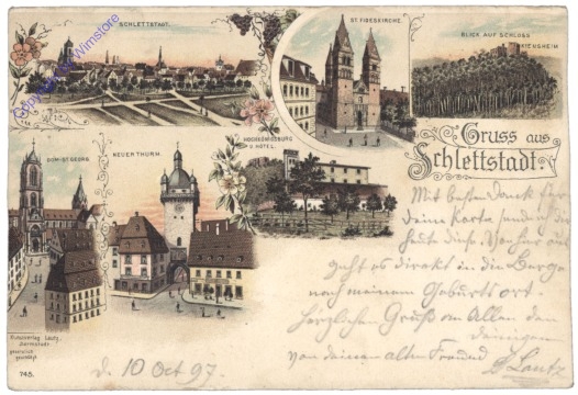 Selestat, Multiansicht Gruss aus