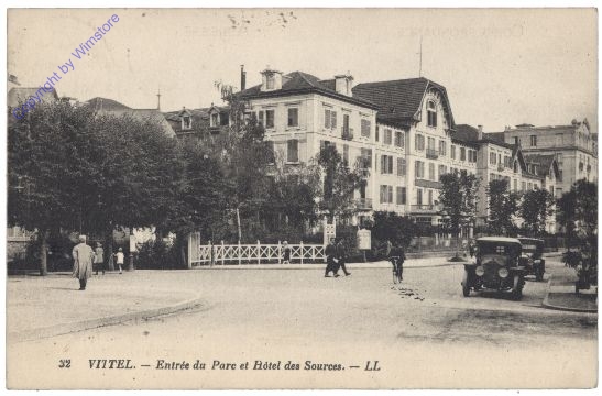 Vittel, Entree du Parc et Hotel des Sources