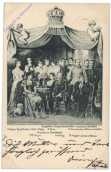 Gruppenfoto: Herzogin Wera. Herzog Albrecht. Pr. Albr. v. Lippe-Schaumb. Herz. Robert
