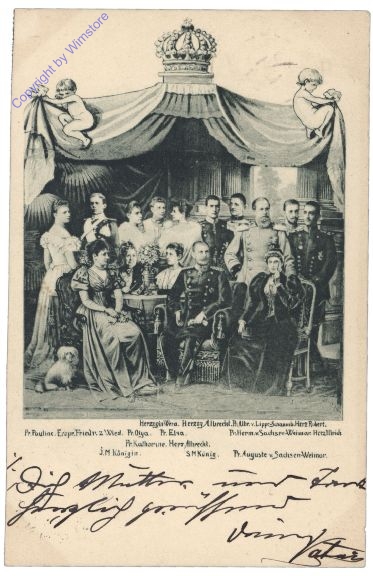 Gruppenfoto: Herzogin Wera. Herzog Albrecht. Pr. Albr. v. Lippe-Schaumb. Herz. Robert