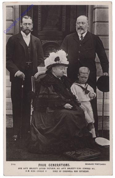 Four Generations, Queen Victoria, King Edward VII, King George V., Duke of Cornwall and Rothesay