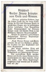 Abschied Kaiser Franz Josephs von Volk und Armee