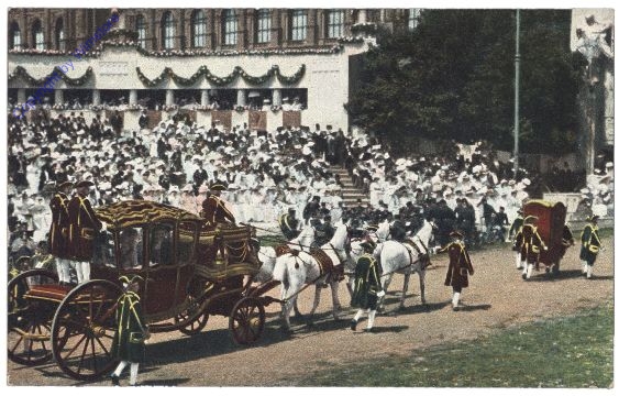 Nr 05: Zeit der Kaiserin Maria Theresia. Auffahrt der Damen und Herren des Hofes zu den Hoffesten in Schönbrunn