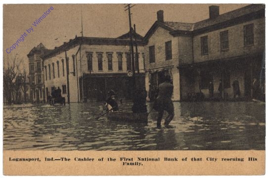 Indiana: Logansport, The Cashier of the First National Bank of that City rescuing His Family
