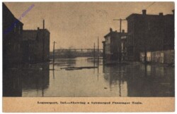 Indiana: Logansport, Showing a Submerged Paasenger Train