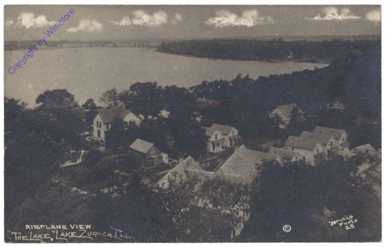 ak157544 Illinois: Airplane View, The Lake, Lake Zurich