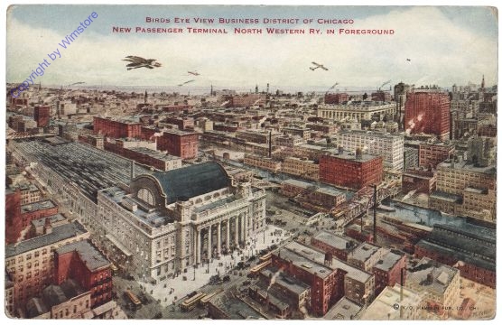 ak157562 Illinois: Birds Eye View Business District of Chicago