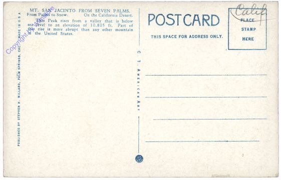 Kalifornien: Mt. San Jacinto from Seven Palms, near Palm Springs