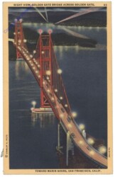 Kalifornien: Night View, Golden Gate Bridge across Golden Gate, San Francisco