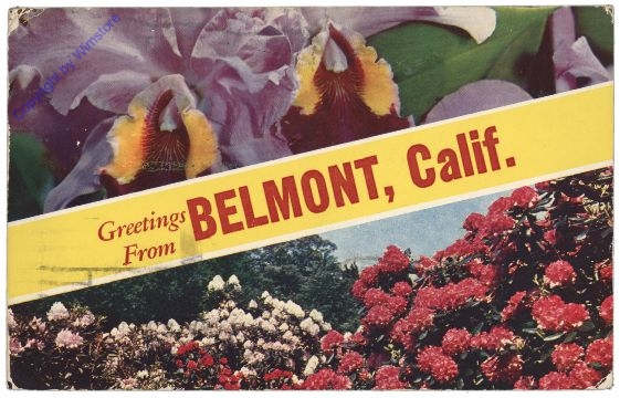 ak157595 Kalifornien: Greetings from Belmont