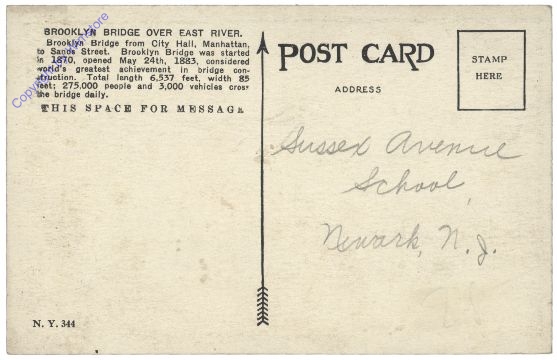 New York: Brooklyn Bridge over East River, NY City