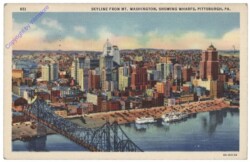 Pennsylvania: Skyline from Mt. Washington, showing Wharfs, Pittsburgh