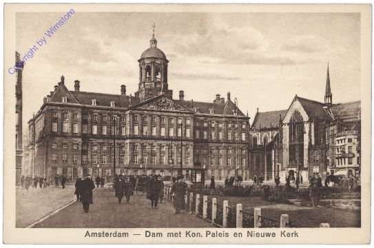 Amsterdam, Dam met Kon. Paleis e Nieuwe Kerk