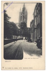 ak158150 Delft, Oude Delft met Oude kerk
