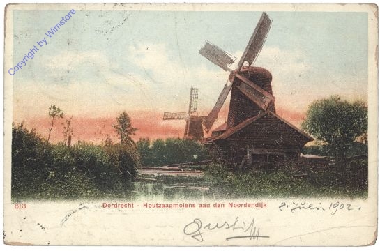 Dordrecht, Houtzaagmolens aan den Noordendijk