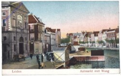 ak158624 Leiden, Aalmarkt met Waag