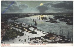 ak158849 Rotterdam, Panorama van de Maas