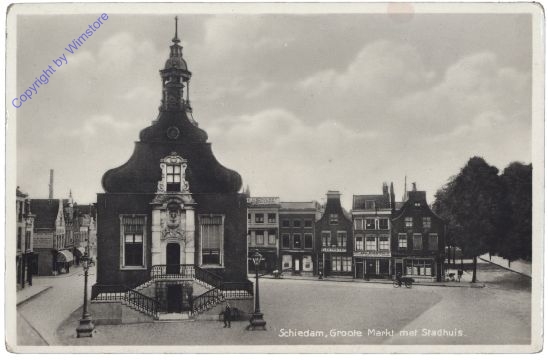 Schiedam, Groote Markt met Stadhuis