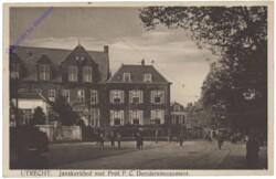 Utrecht, Janskerhof met Prof. F. C. Dondersmonument