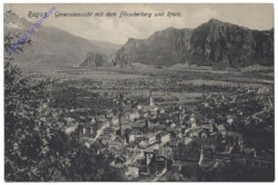 Bad Ragaz, Generalansicht mit dem Flascherberg und Rhein