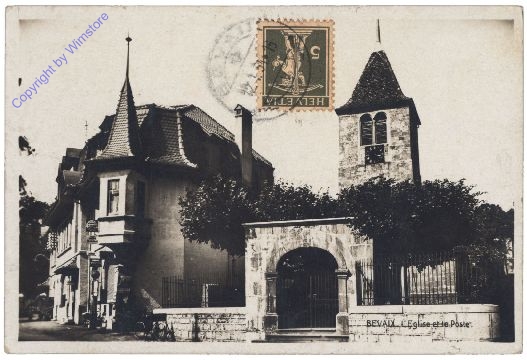 ak159195 Bevaix, L'Eglise et le Poste