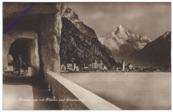 Brunnen, Axenstrasse mit Flüelen und Bristenstock