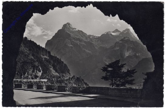 Brunnen, Axenstrasse mit Gitschen u. Urirotstock